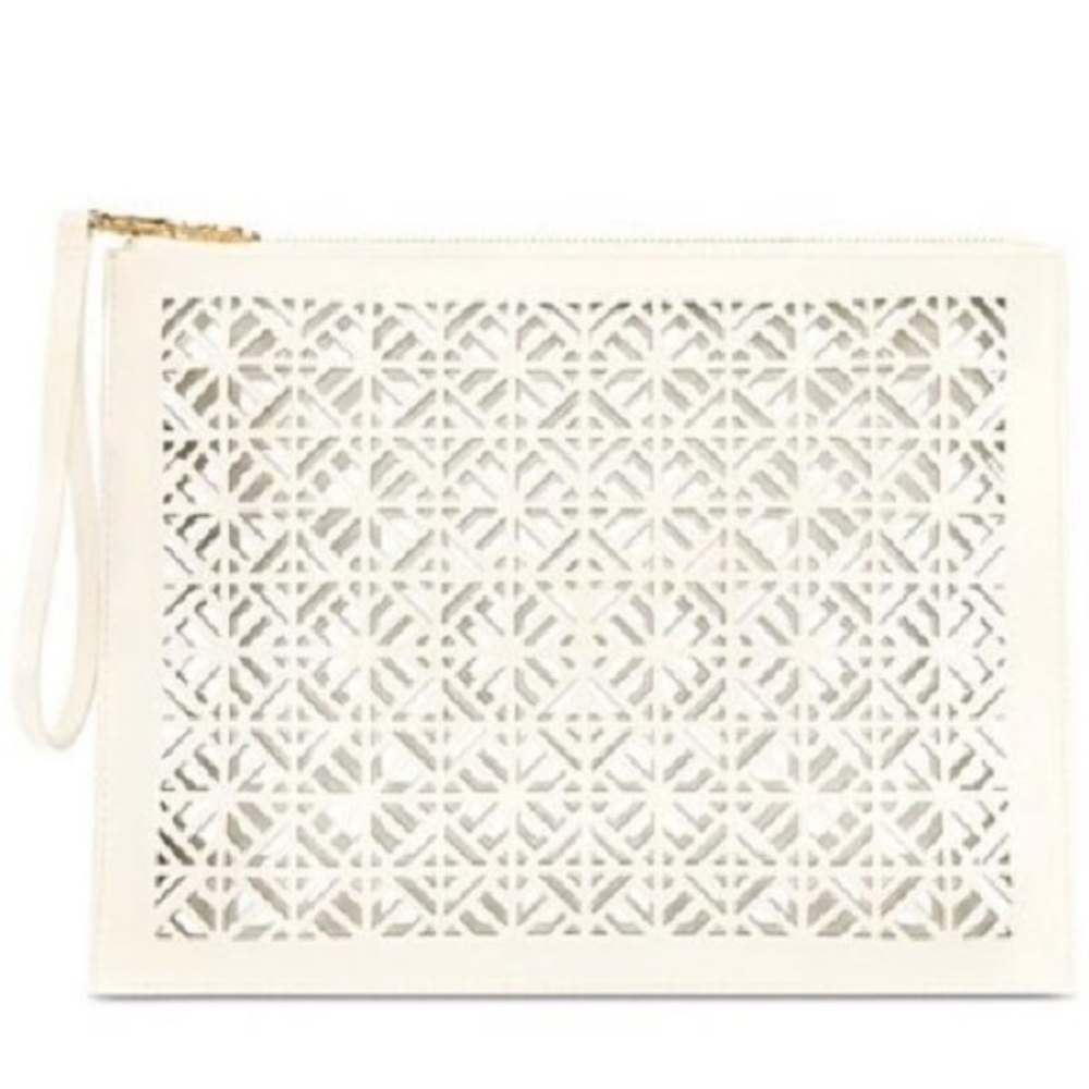Tory Burch Laser Cut Clutch Wristlet Pouch